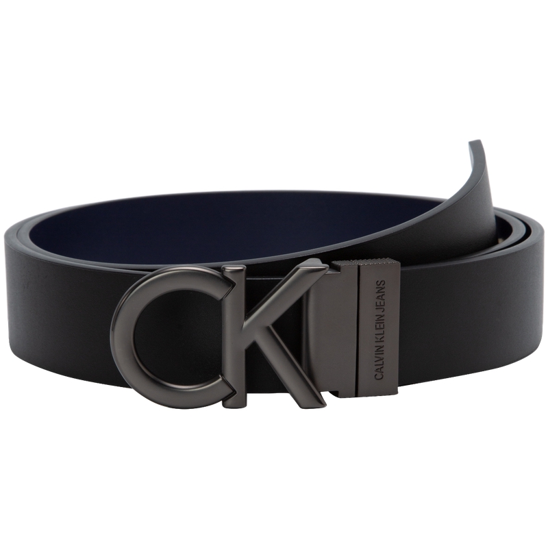 Calvin Klein Reversible Leather Belt with Metal Buckle - Black/Navy HC593H36002