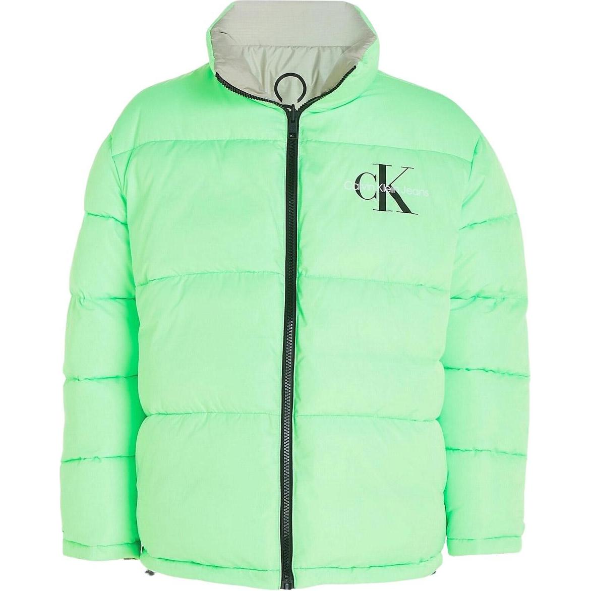 Calvin Klein Reversible Logo Zip-Up Jacket Green Long Sleeve Outerwear J30J324438-PED