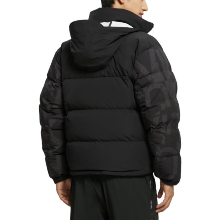 Sizing Calvin Klein Jaket Puff Boleh Balik dengan Hood Boleh Tanggal Biru Uniseks. J400265-BEH