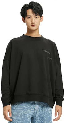 Calvin Klein 黑色羅紋圓領套頭衛衣 男女通用 J400142-BEH Buy Calvin Klein 黑色羅紋圓領套頭衛衣 男女通用 J400142-BEH