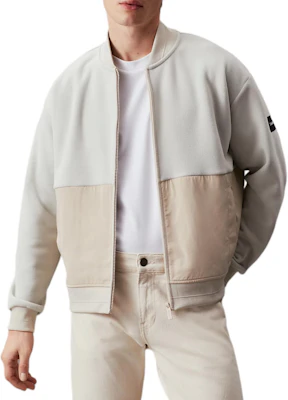 Calvin Klein Ribbed Knit Bomber Jacket Beige Edisi Eropah K10K113082-ACE Buy Calvin Klein Ribbed Knit Bomber Jacket Beige Edisi Eropah K10K113082-ACE