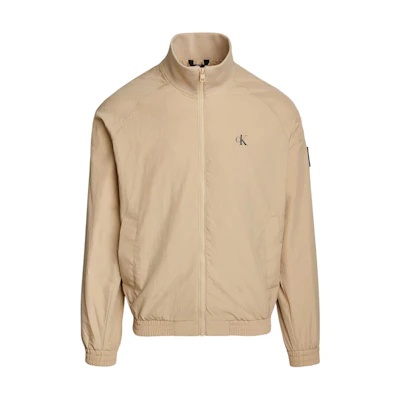 Calvin Klein Ribbed Knit High Neck Zip-Up Bomber Jacket Men’s European Stone J30J325102-PF2