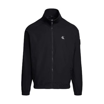 Calvin Klein Ribbed Knit Zip Jacket Full Lined Stand Collar Black ( EU Version) J30J325102-BEH