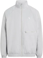 Calvin Klein Satin Twill Raglan Loose Jacket Moonrock White (EU Version) J30J325111-PC8 Calvin Klein Satin Twill Raglan Loose Jacket Moonrock White (EU Version) J30J325111-PC8