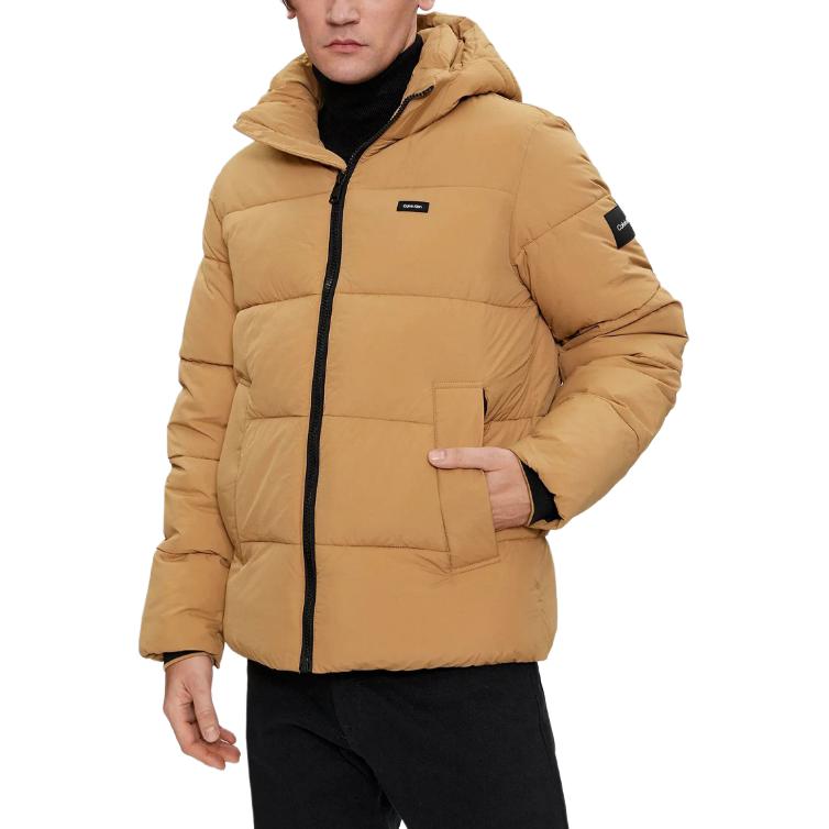 Calvin Klein Side Logo Hoodie Jacket Tan Long Sleeve Slim Fit K10K110336-RBR