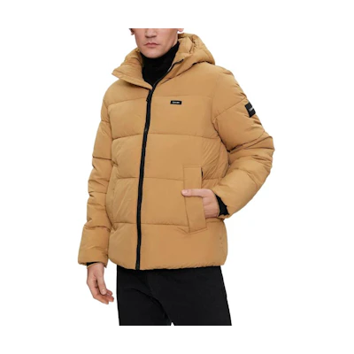 Calvin Klein Side Logo Hoodie Jacket Tan Long Sleeve Slim Fit K10K110336-RBR
