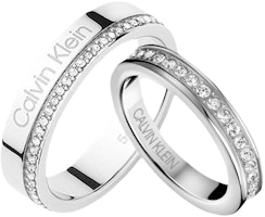 Calvin Klein Silver Crystalline Star Parallel Line Ring with Crystals (Unisex). 35000200CPKJ Calvin Klein Silver Crystalline Star Parallel Line Ring with Crystals (Unisex). 35000200CPKJ