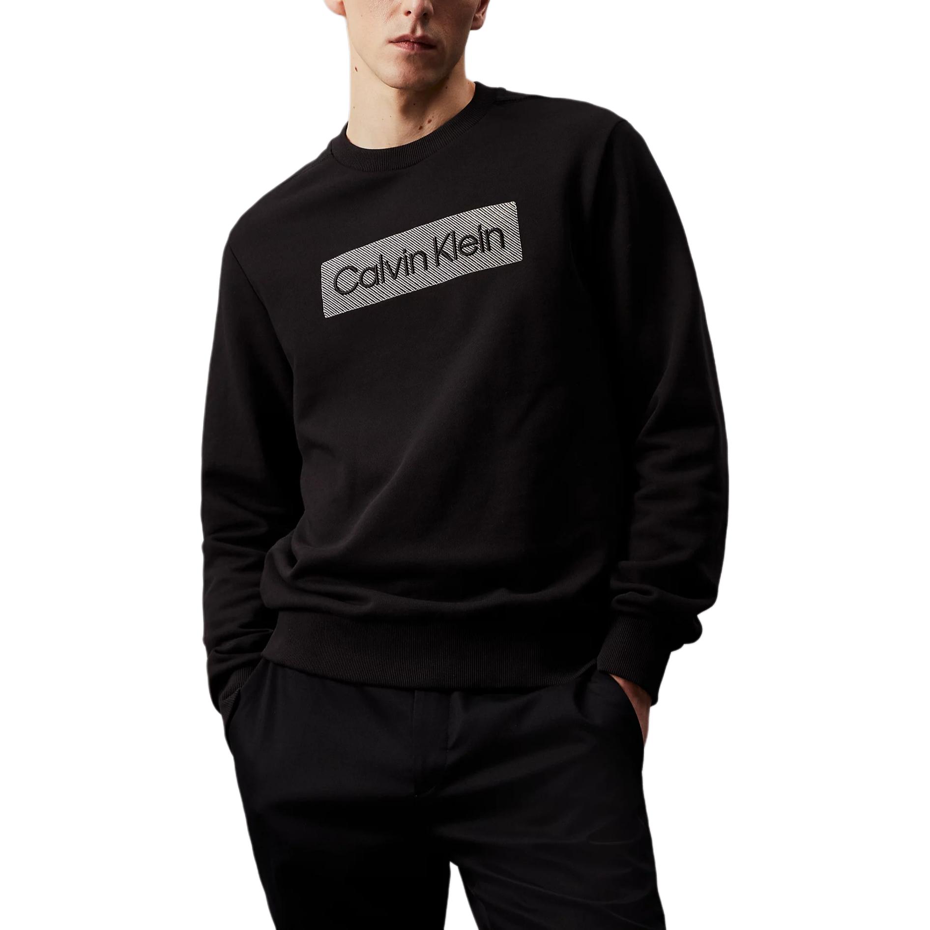Calvin Klein Simple Casual Letter Crewneck Sweatshirt Black ( European Fit) K10K112455-BEH