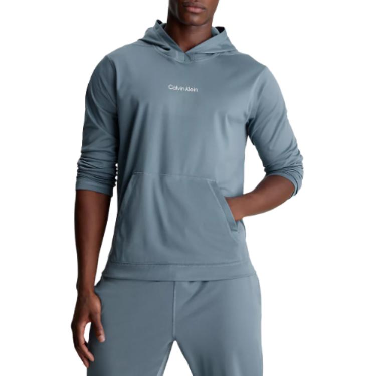 Calvin Klein Simple Logo Breathable Hoodie China Blue () GMS4W328-420