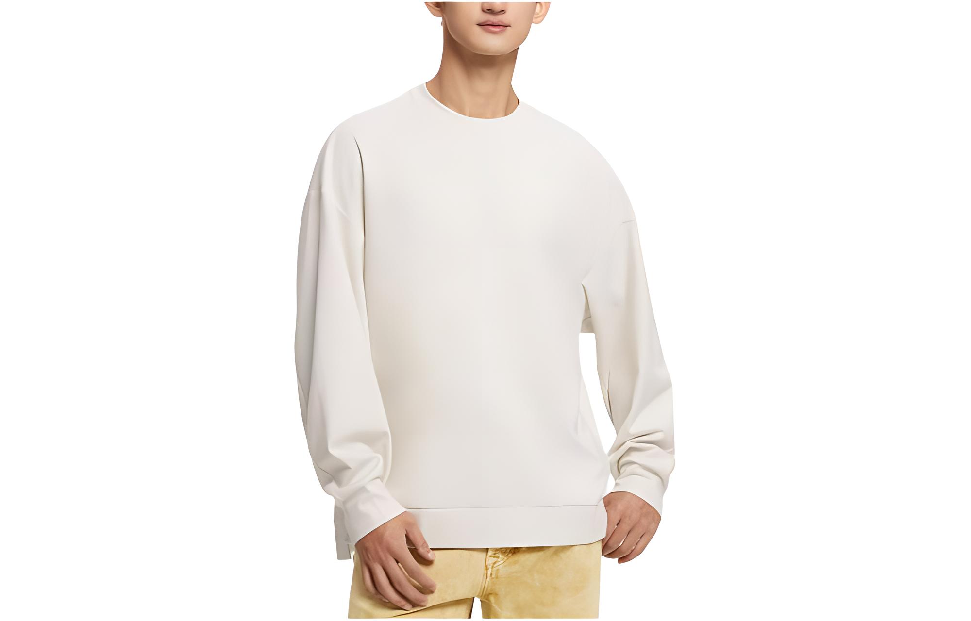 Calvin Klein Simple Logo Crewneck Pullover Sweatshirt Off-White 40JM808-67U