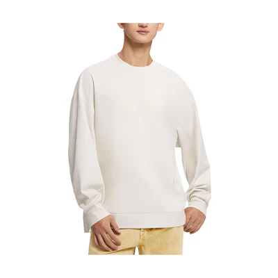 Calvin Klein Simple Logo Crewneck Pullover Sweatshirt Off-White 40JM808-67U
