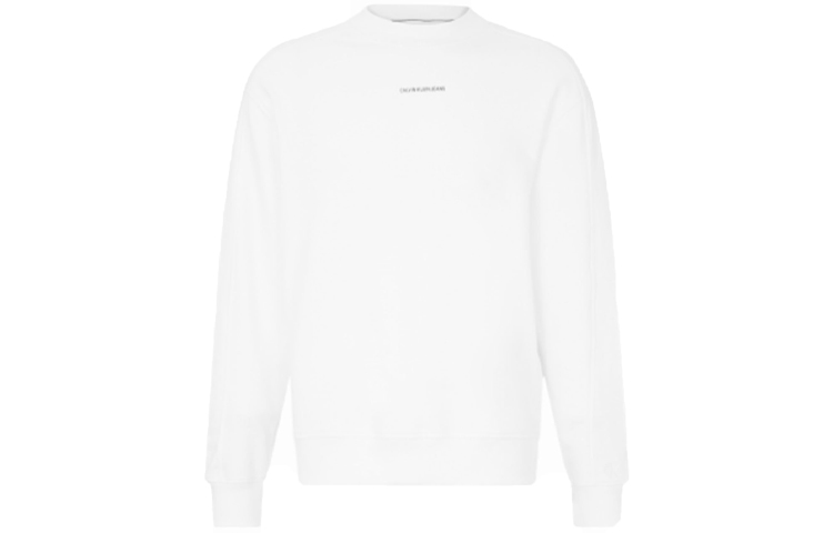 Calvin Klein Simple Logo Print Crewneck Long Sleeve Sweatshirt White () J318507-YAF