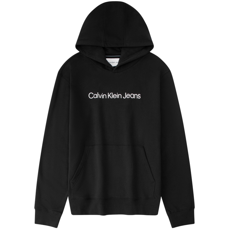 Calvin Klein Simple Logo Print Soft Fleece Loose Fit Unisex Pullover Hoodie J319915