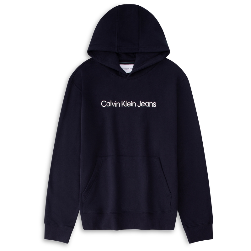 Calvin Klein Simple Logo Print Soft Fleece Loose Fit Unisex Pullover Hoodie J319915 圖 4
