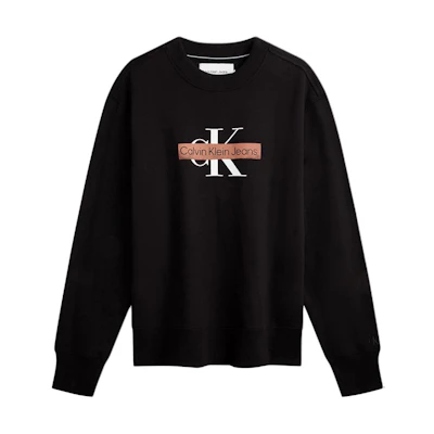 Calvin Klein Simple Logo Relaxed Fit Crewneck Sweatshirt Space Black () J324113-BEH
