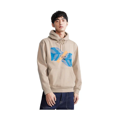Calvin Klein Skyline Logo Loose Fit Fleece Hoodie Men - Milk Tea Brown J324104
