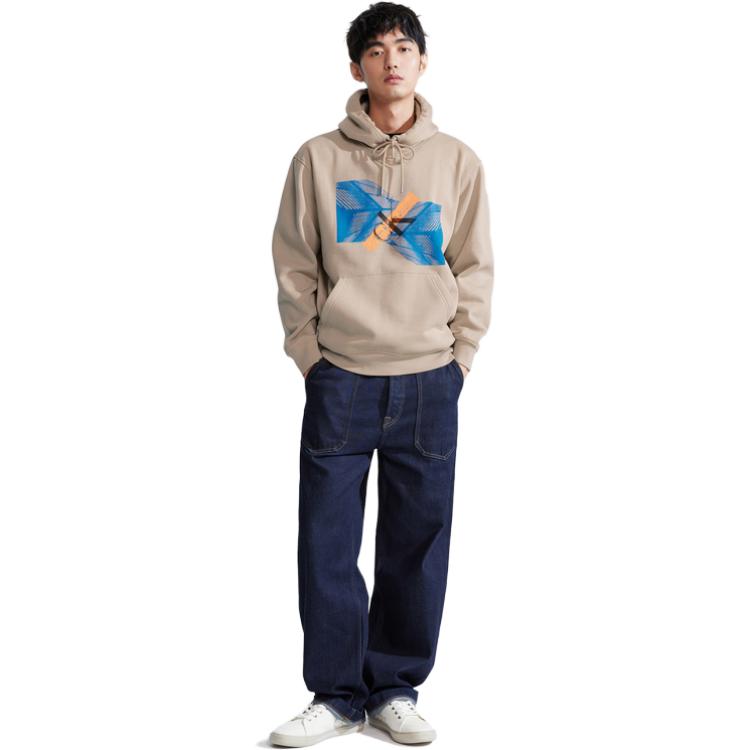 Calvin Klein Skyline Logo Loose Fit Fleece Hoodie Men - Milk Tea Brown J324104 圖 5