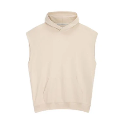 Calvin Klein Sleeveless Hoodie Letter Print Milk White J323245-ACI