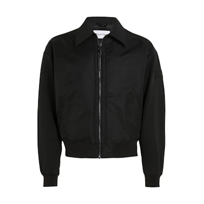 Calvin Klein Slim Fit Ribbed Knit Satin Jacket Black European Edition K10K112370-BEH