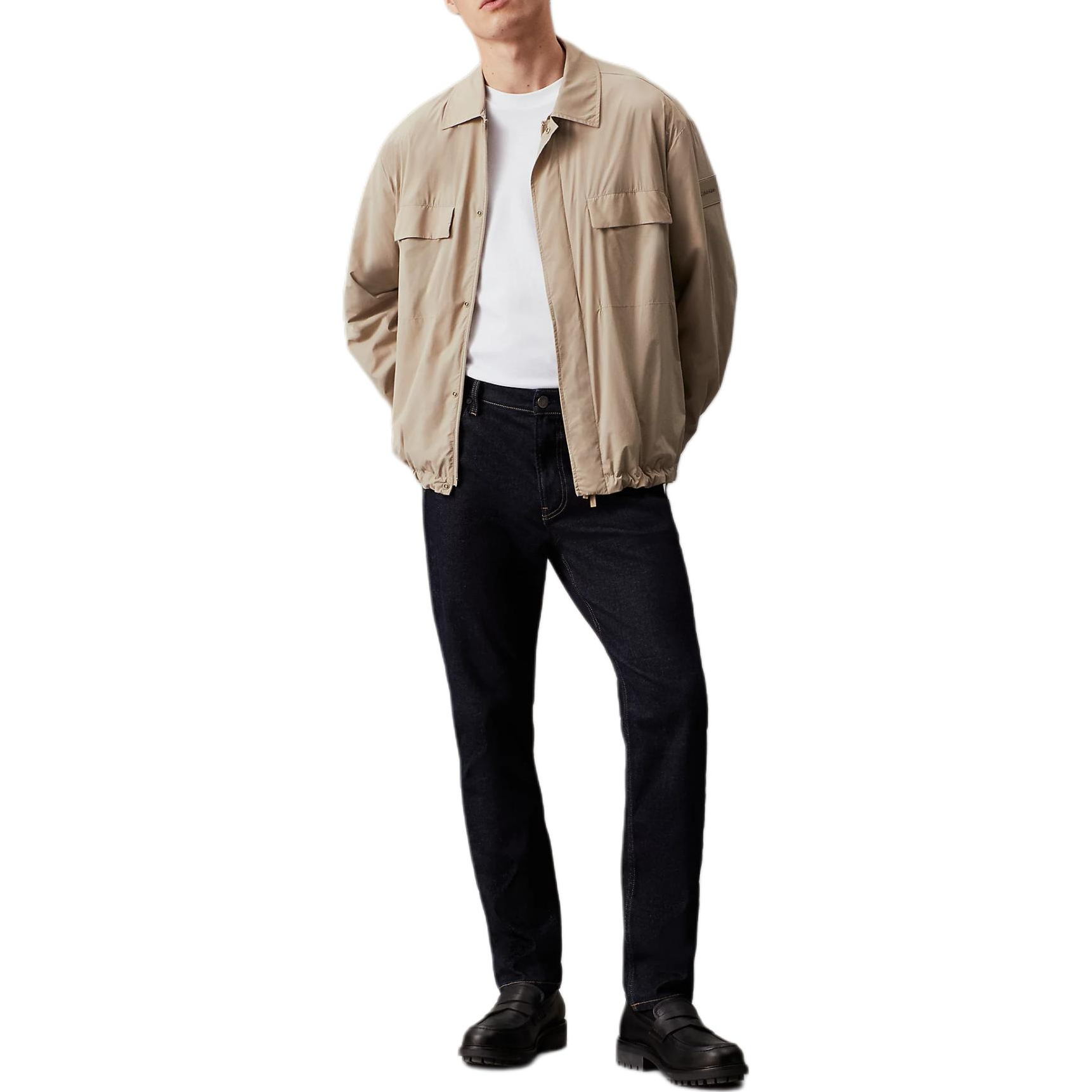 Calvin Klein Slim Fit Zip-Up Logo Jacket Clay Yellow European Edition K10K112778-PKR