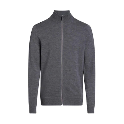 Calvin Klein Slim Fit Zip-Up Stand Collar Sweatshirt Gray K10K110422-P4E