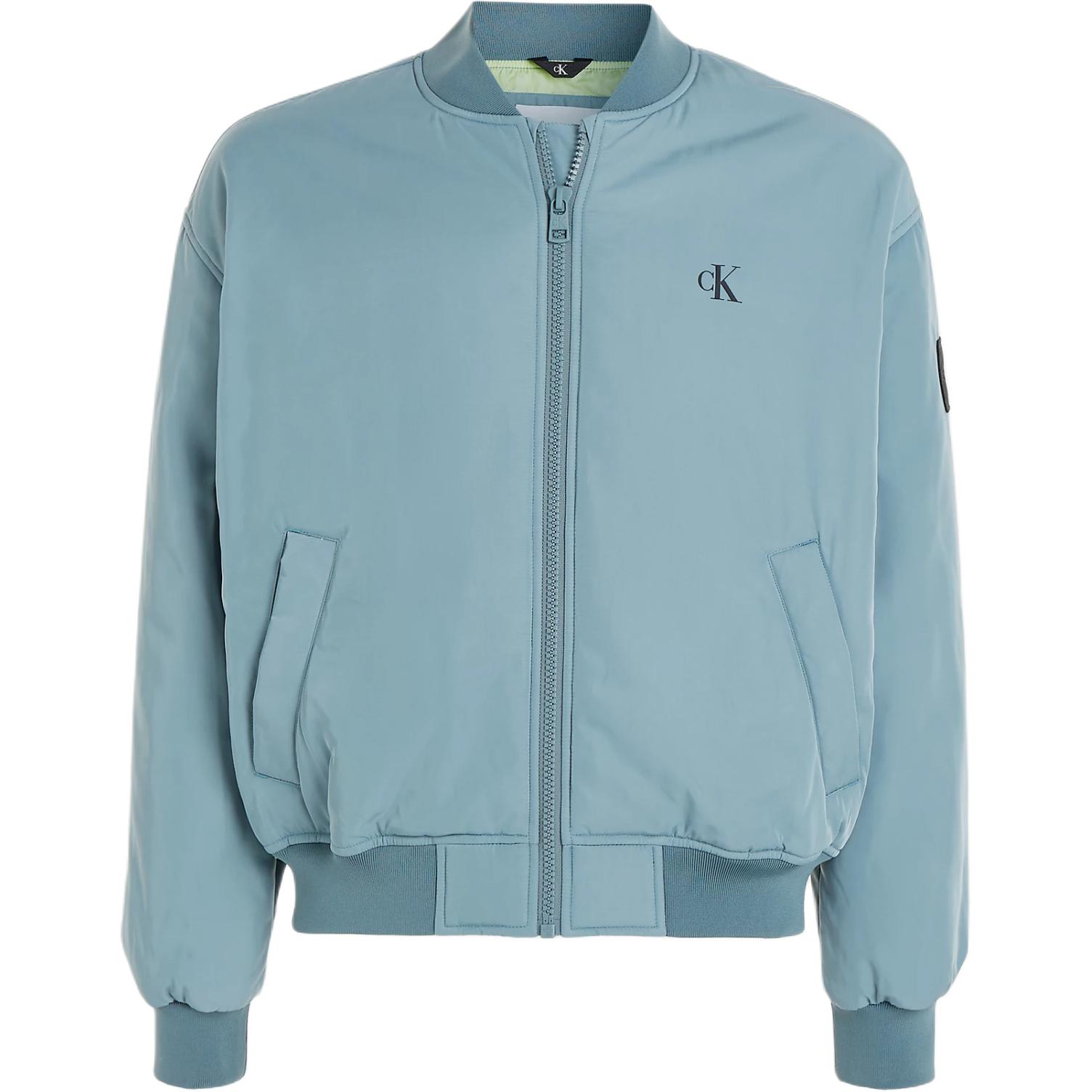 Calvin Klein Soft Letter Logo Casual Bomber Jacket Fairy Blue ( EU Edition) J30J324657-CFQ