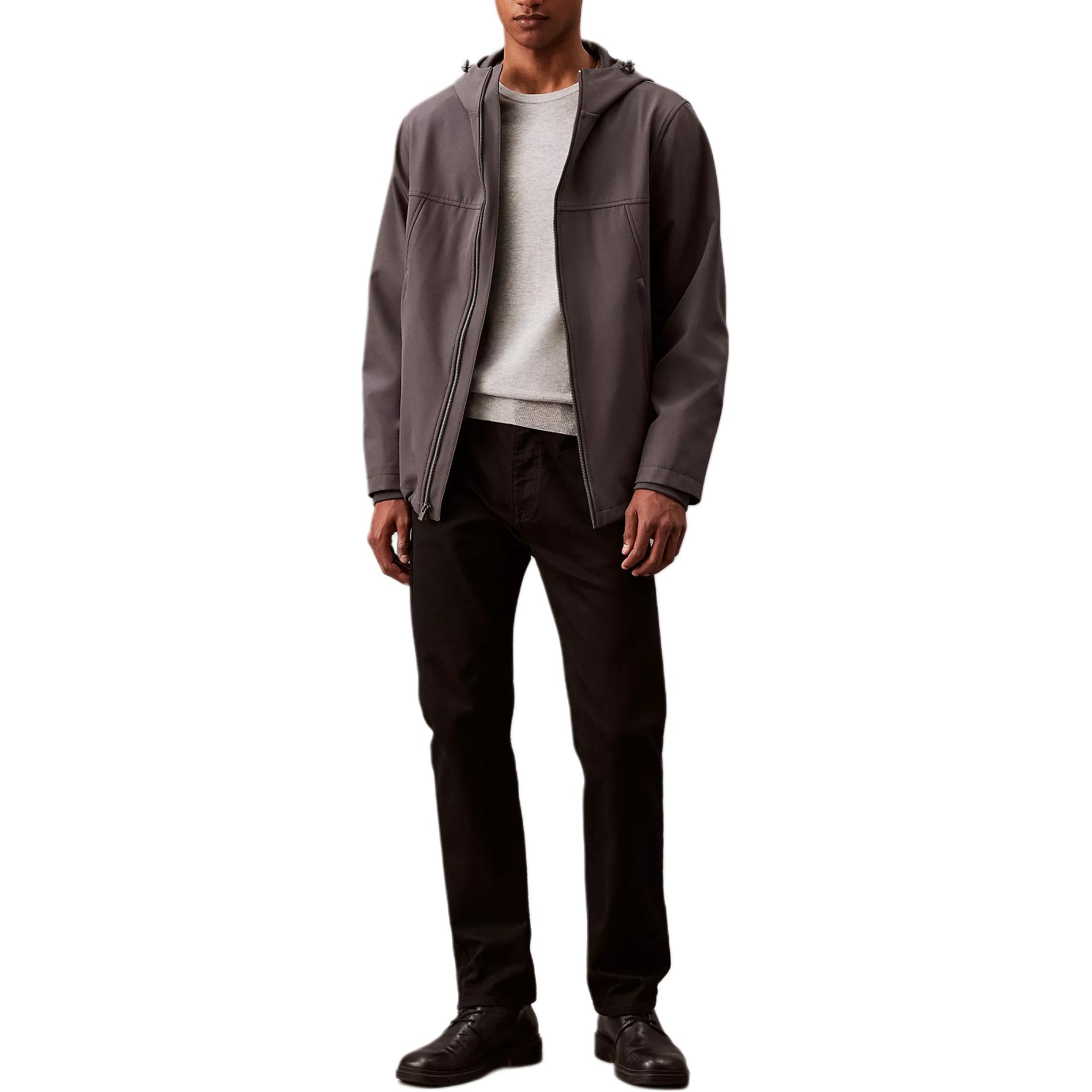 Calvin Klein Softshell Zip-Up Hooded Jacket Dark Grey 40BM527-021