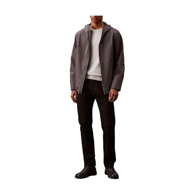 Calvin Klein Softshell Zip-Up Hooded Jacket Dark Grey 40BM527-021
