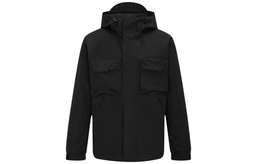 Calvin Klein Solid Black Hooded Drawstring Sports Jacket J322645-BEH