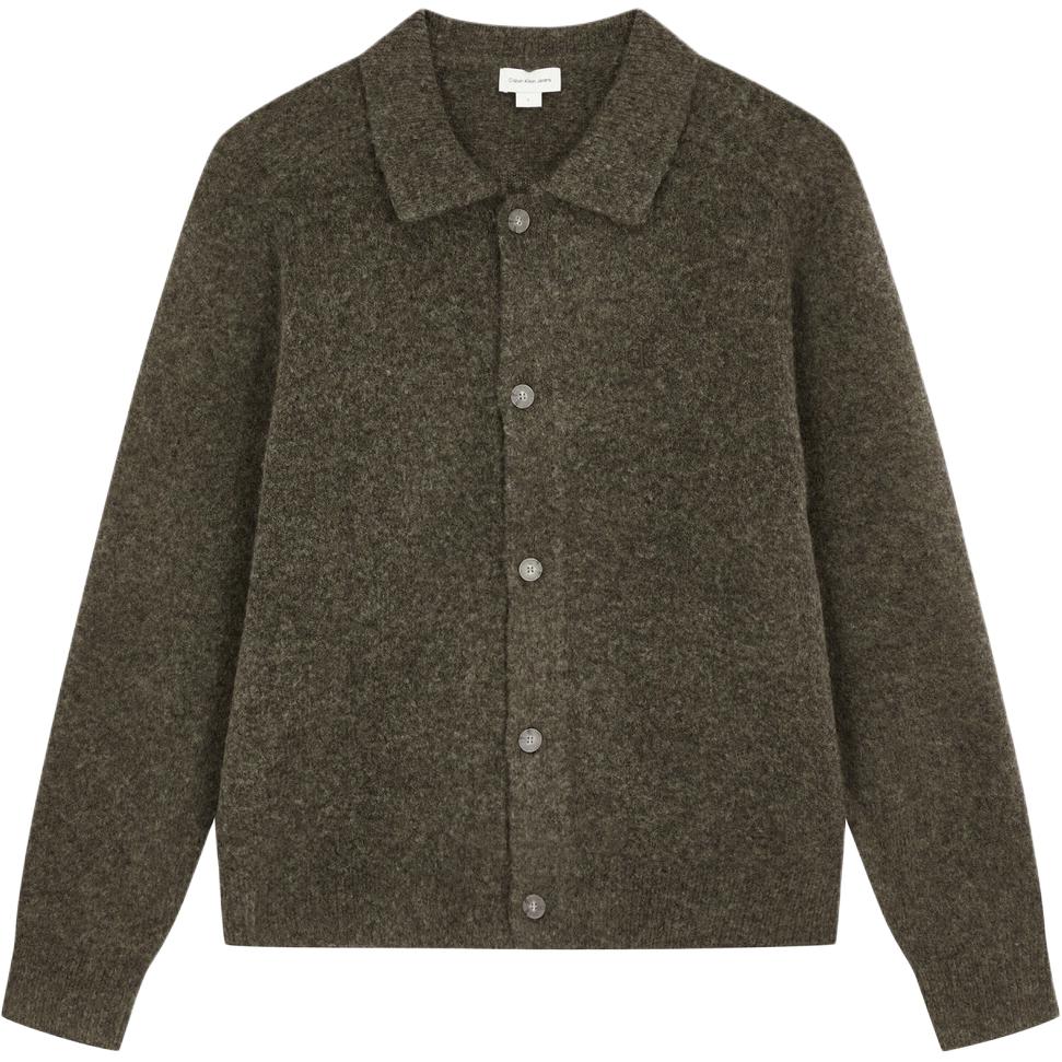 Calvin Klein Solid Brown Knit Long Sleeve Jacket J326675-PBX