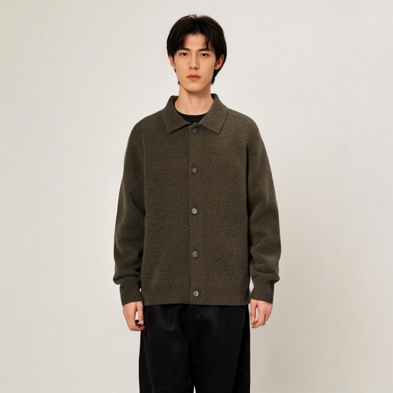 Shop カルバンクライン ソリッドブラウン ニット 長袖ジャケット J326675-PBX