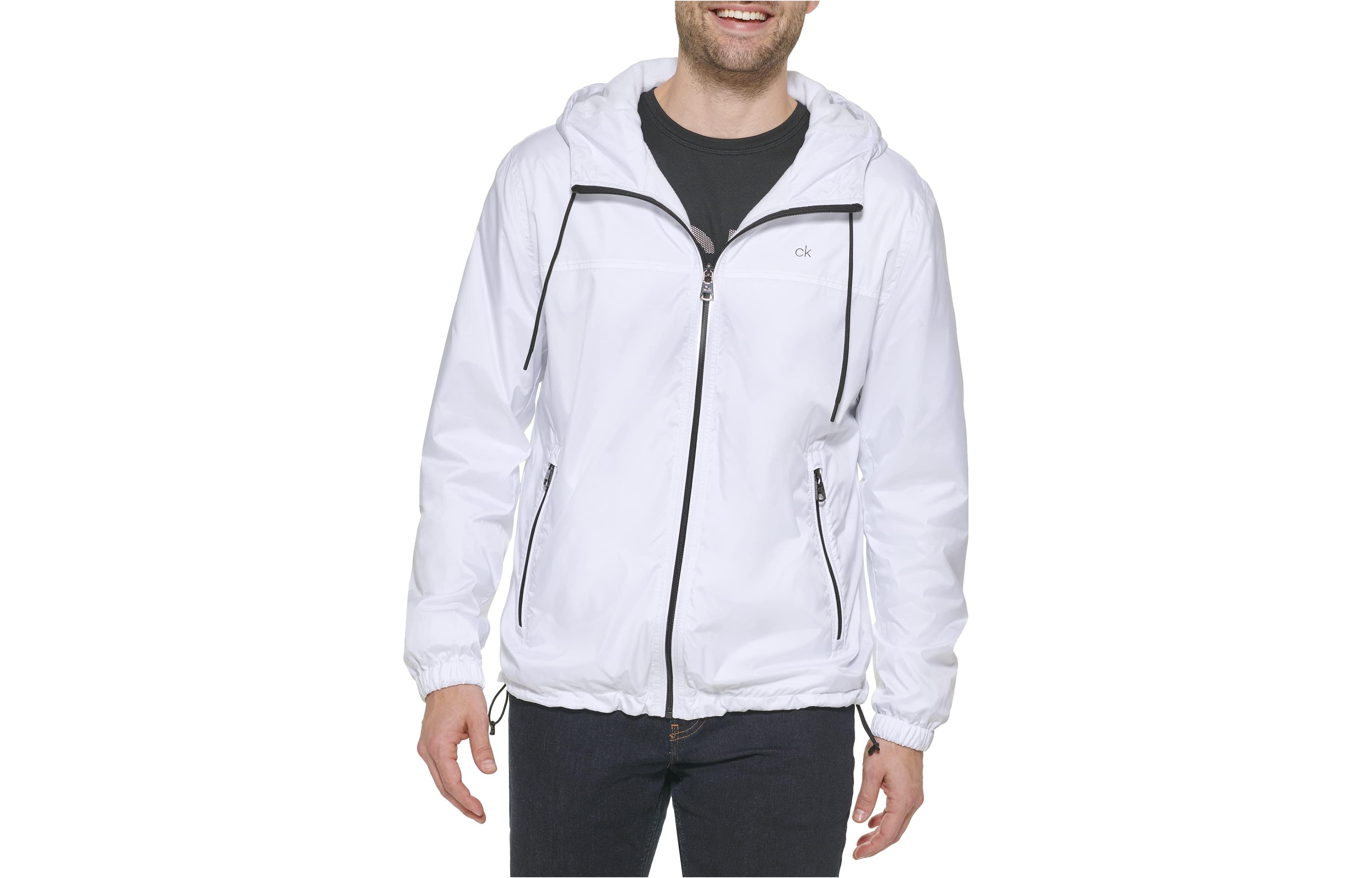 Calvin Klein Solid Color Casual Hoodie Jacket White () CM234687-WHITE