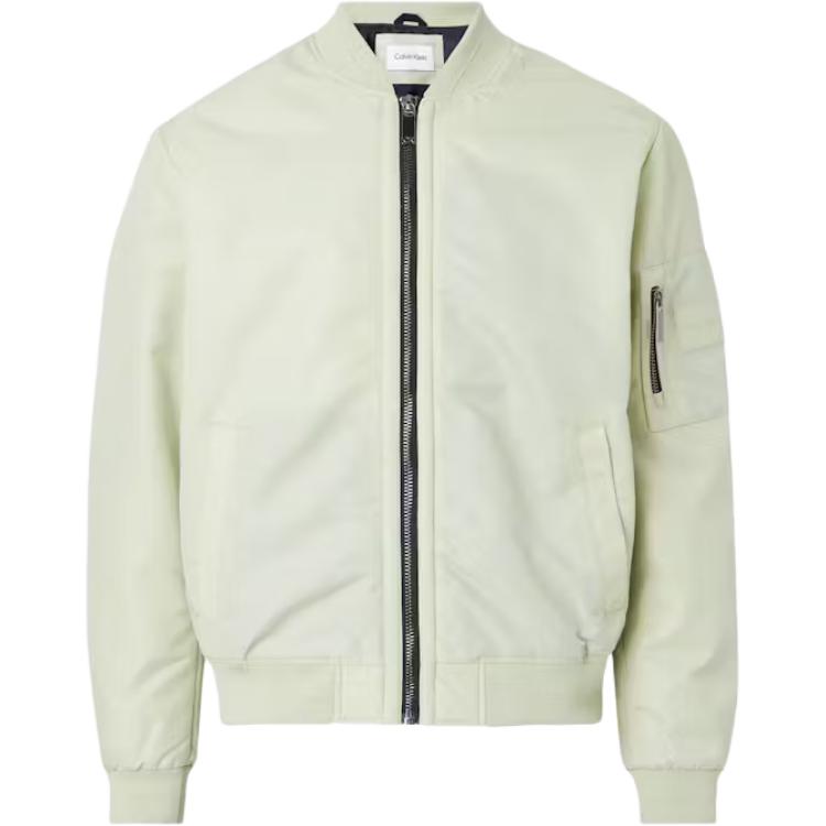 Calvin Klein Solid Color Light Green Zip-Up Jacket K10K109907-L88
