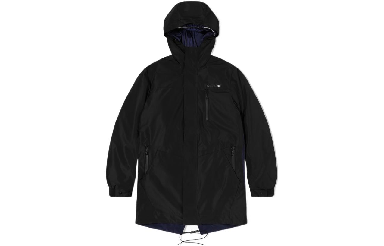 Calvin Klein Solid Color Mid-Length Hooded Jacket Black () J313103-099