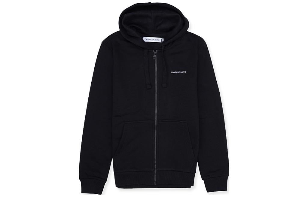 Calvin Klein Solid Color Zip-Up Hoodie Black 41AC278-001
