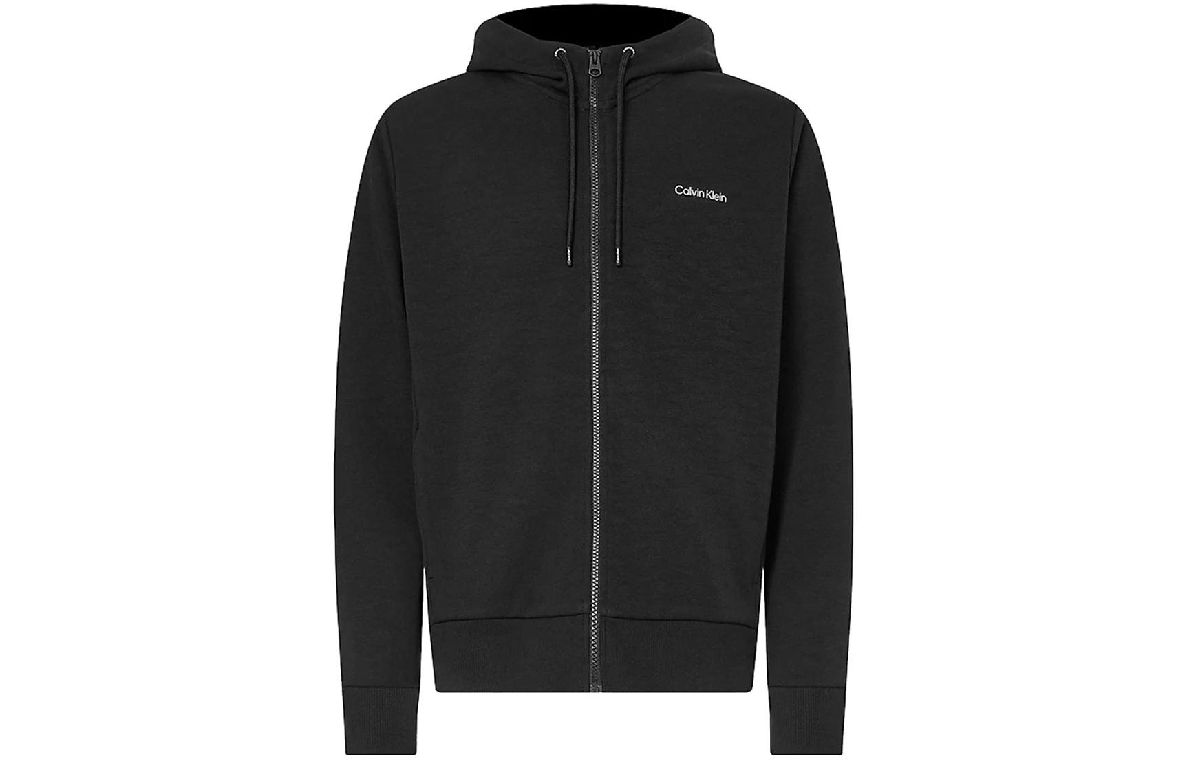 Calvin Klein Solid Color Zip-Up Hoodie Jacket Black K10K108865BEH