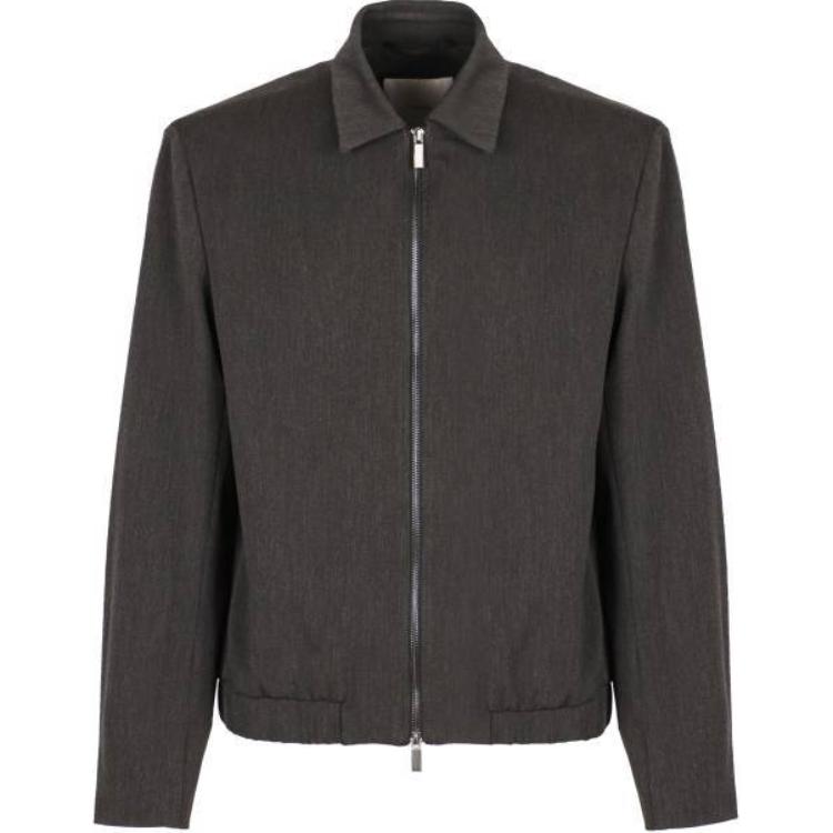 Calvin Klein Solid Color Zip-Up Long Sleeve Jacket Grey () K10K113630BAC