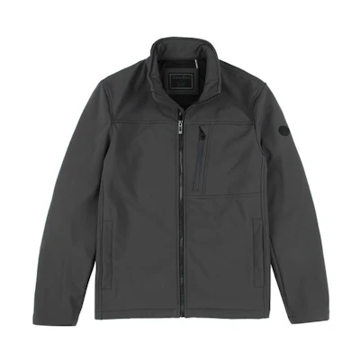 Calvin Klein Solid Color Zip-Up Stand Collar Jacket - Gray CM703598-PEW