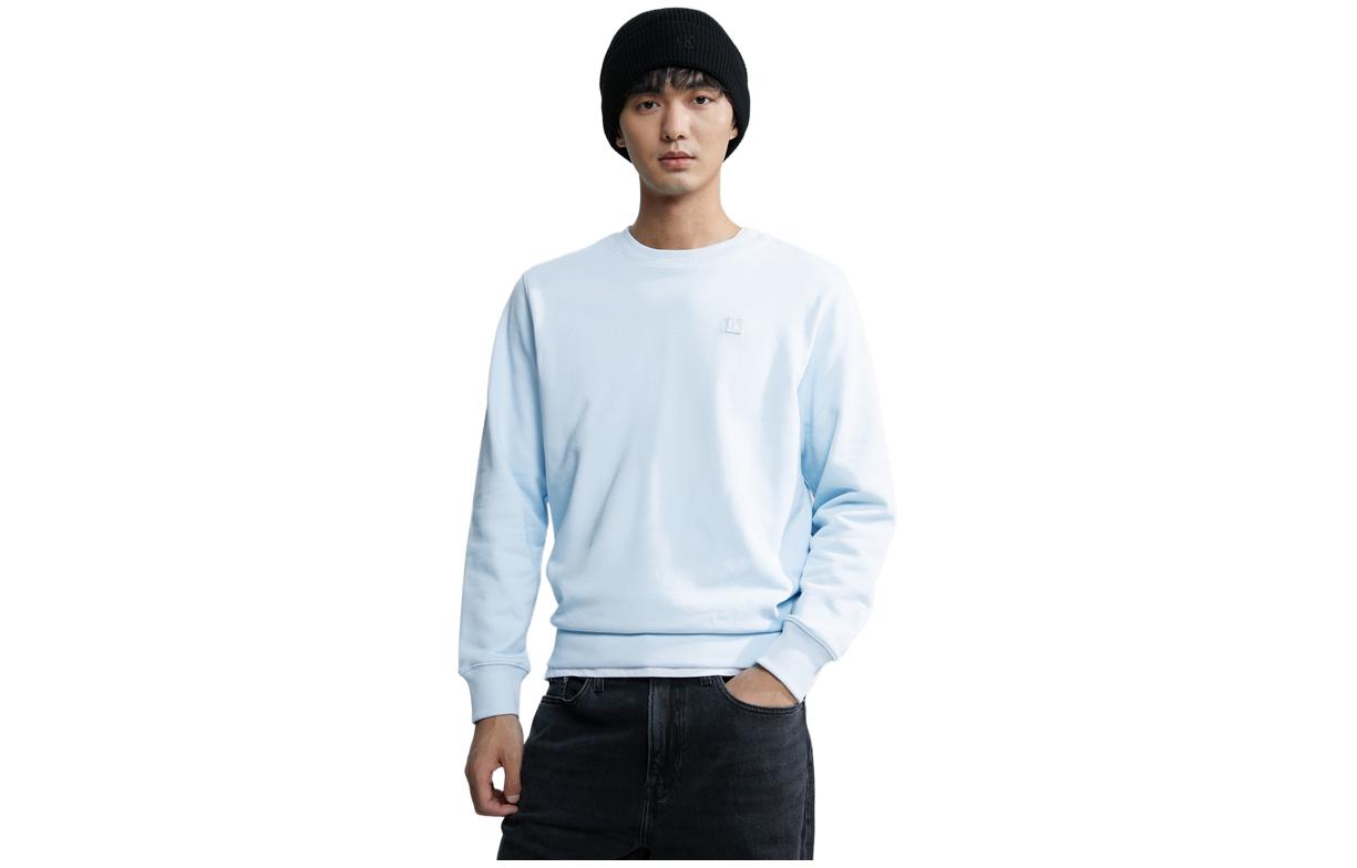 Calvin Klein Solid Crewneck Pullover Sweatshirt Men’s Sky Blue J320775-CYR