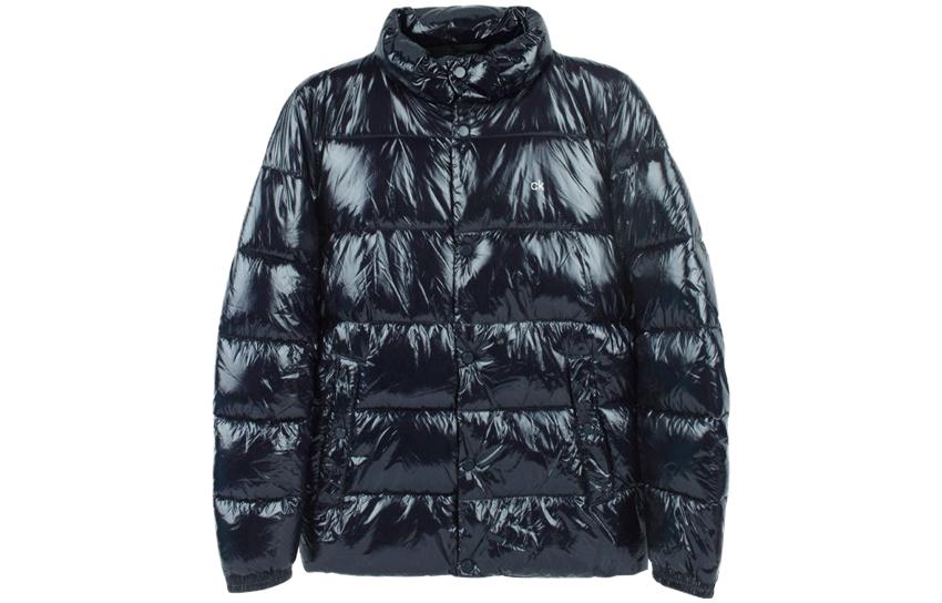 Calvin Klein Solid Glossy Quilted Zip Jacket - Navy Blue CM152963-TN0