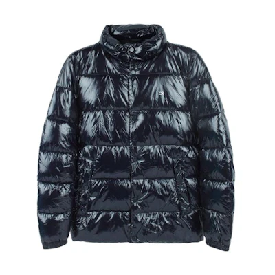 Calvin Klein Solid Glossy Quilted Zip Jacket - Navy Blue CM152963-TN0