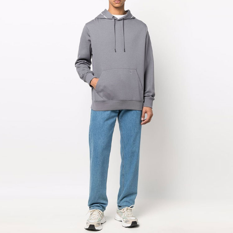 Lookbook Calvin Klein 纯灰色连帽长袖卫衣 J30J319701PTP