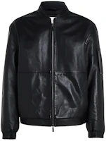 Calvin Klein Solid Leather Zip-Up Jacket Black () K10K112372-BEH Calvin Klein Solid Leather Zip-Up Jacket Black () K10K112372-BEH