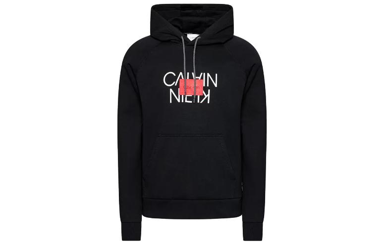 Calvin Klein Solid Letter Print Hoodie Black () K10K106473