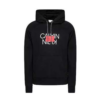 Calvin Klein Solid Letter Print Hoodie Black () K10K106473