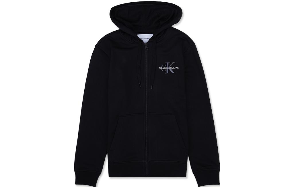 Calvin Klein Solid Letter Print Pullover Hoodie in Black 41Q9145-010
