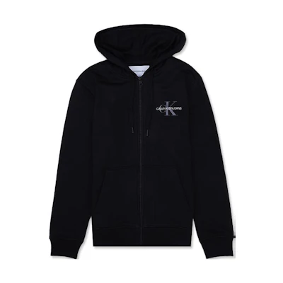 Calvin Klein Solid Letter Print Pullover Hoodie in Black 41Q9145-010