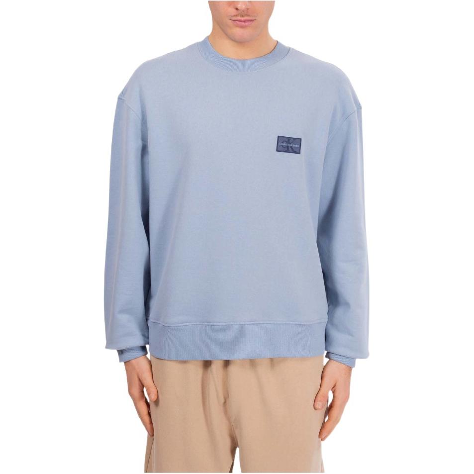 Calvin Klein Solid Logo Crewneck Long Sleeve Sweatshirt Blue () J30J322625-DAR