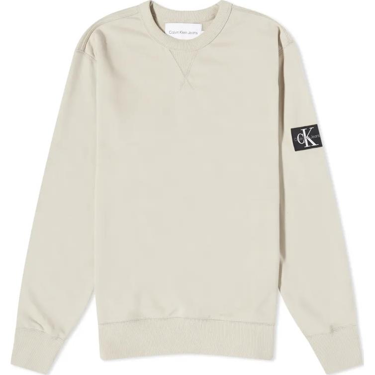 Calvin Klein Solid Logo Crewneck Pullover Sweatshirt Men Taupe Gray J30J323426-PED