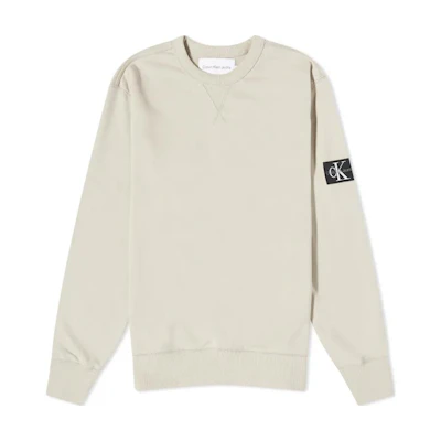 Calvin Klein Solid Logo Crewneck Pullover Sweatshirt Men Taupe Gray J30J323426-PED
